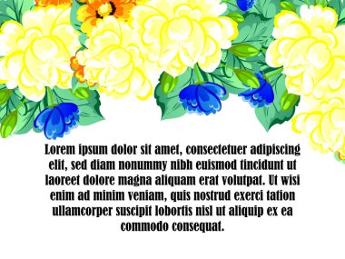 Güzel çiçekler ile davet