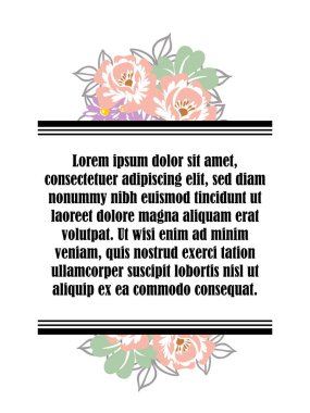 Güzel çiçekler ile davet