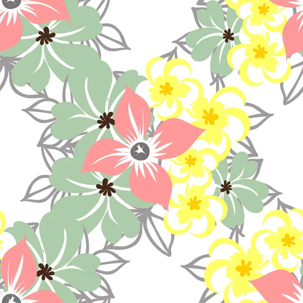 Pattern with floral elements — Stock Vector