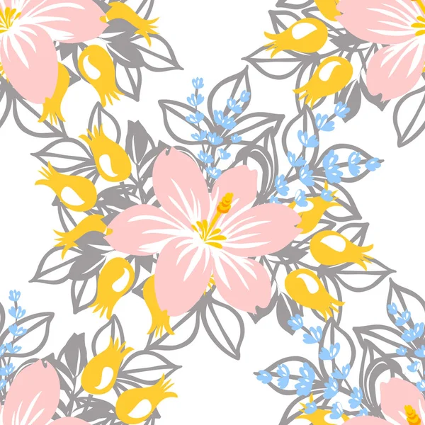 花の要素を持つパターン — ストックベクタ