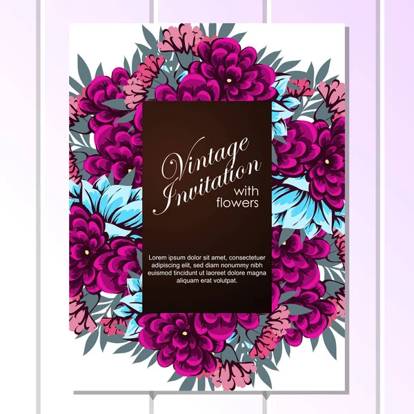 Invitation avec de belles fleurs — Image vectorielle