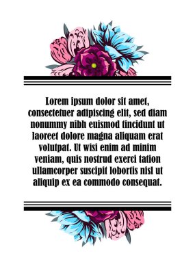 Çiçekli davetiye kartı