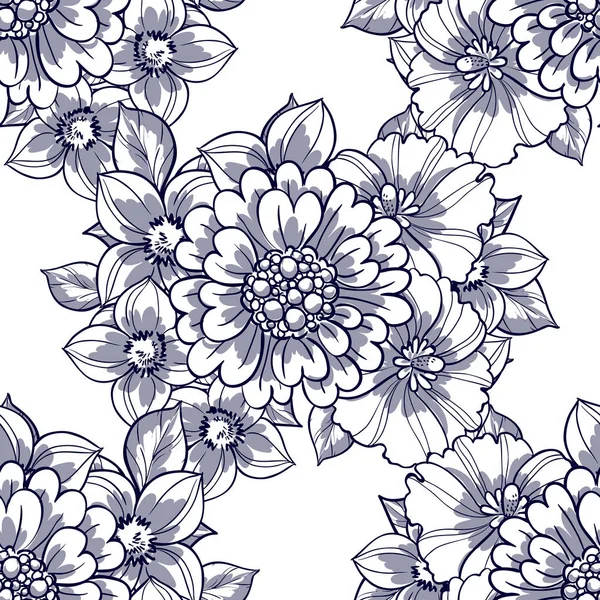 Patrón floral hermoso sin costuras — Vector de stock