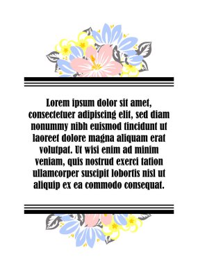 Çiçekli davetiye kartı