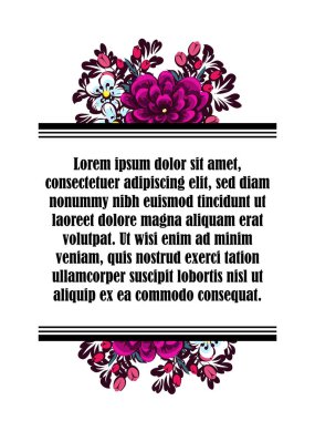 Çiçekli davetiye kartı