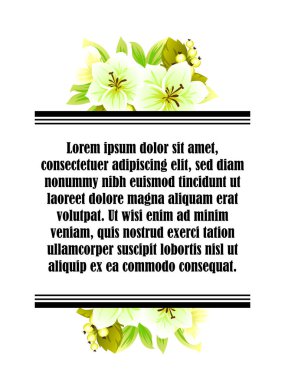 Çiçekli davetiye kartı