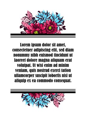 Çiçekli davetiye kartı