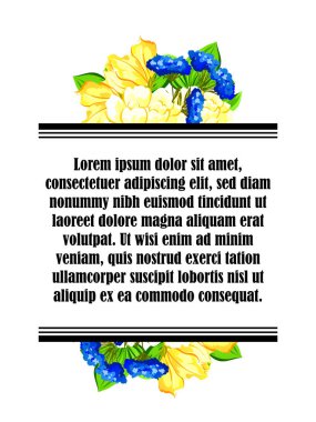 Çiçekli davetiye kartı