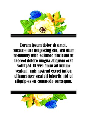 Çiçekli davetiye kartı