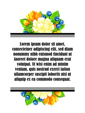 Çiçekli davetiye kartı