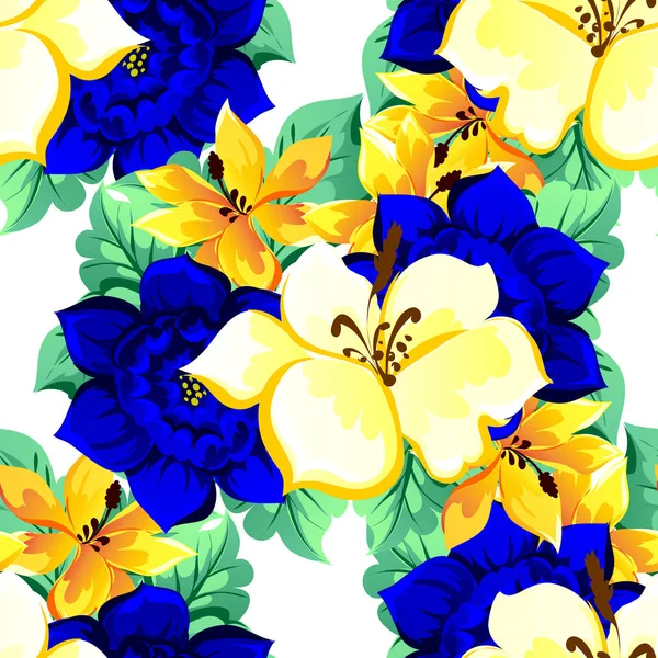 완벽 한 아름 다운 꽃 패턴 — 스톡 벡터
