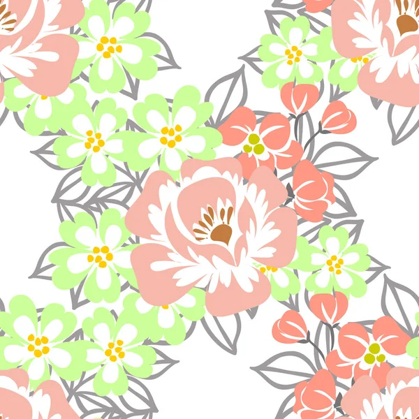 Sans couture beau motif floral — Image vectorielle