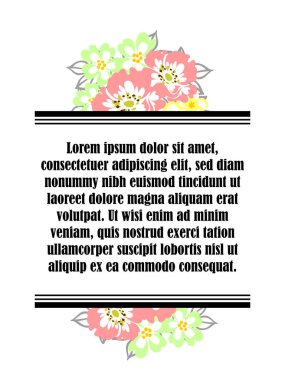 Çiçekli davetiye kartı