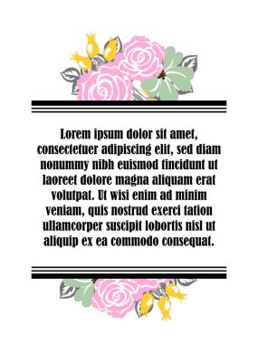 Çiçekli davetiye kartı