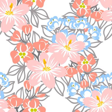 Sorunsuz güzel çiçek desenli