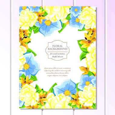 Çiçekli davetiye kartı
