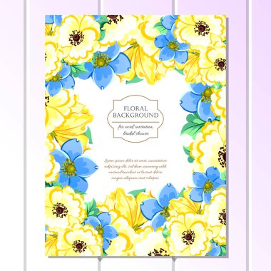 Çiçekli davetiye kartı