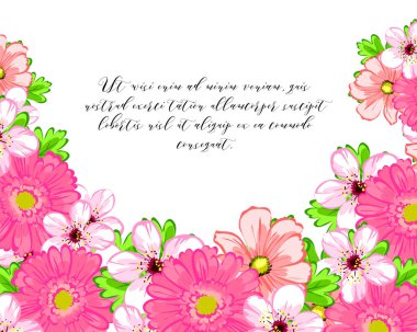 Çiçekli davetiye kartı