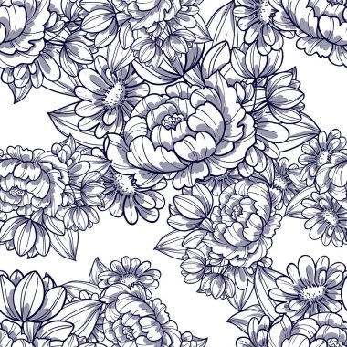 Sorunsuz güzel çiçek desenli