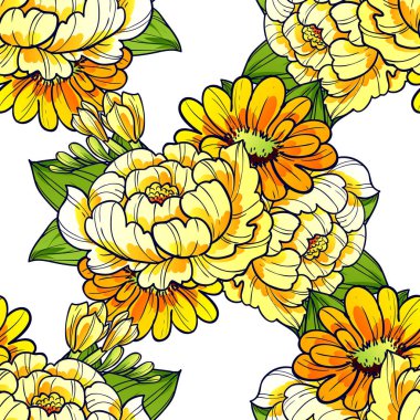 Sorunsuz güzel çiçek desenli