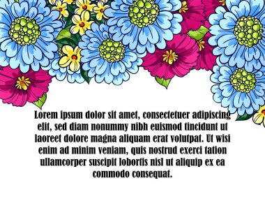 Çiçekli davetiye kartı