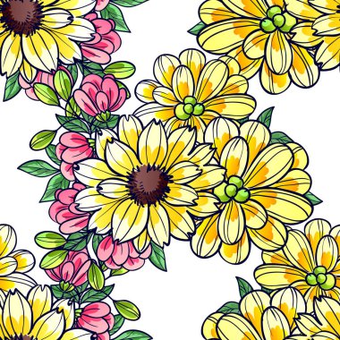 Sorunsuz güzel çiçek desenli