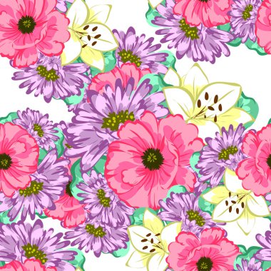 Sorunsuz güzel çiçek desenli