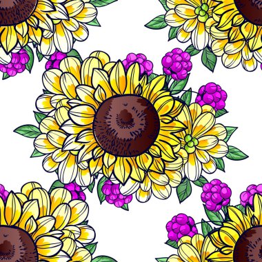 Sorunsuz güzel çiçek desenli