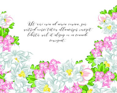 Çiçekli davetiye kartı