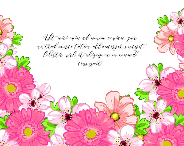 Çiçekli davetiye kartı