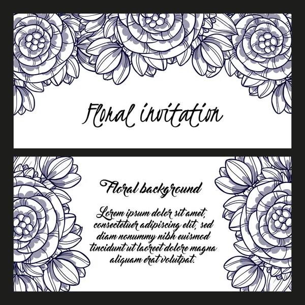 Romantic invitation cards — Stock Vector