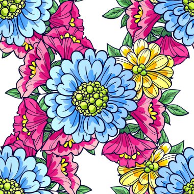 Sorunsuz güzel çiçek desenli