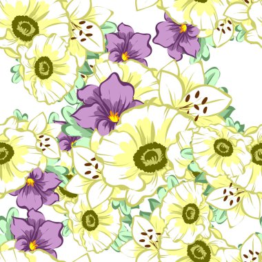 Sorunsuz güzel çiçek desenli