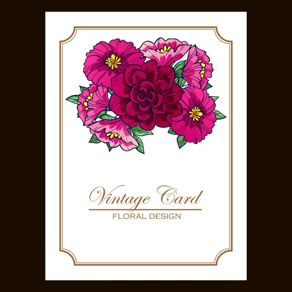 Tarjeta de invitación floral — Vector de stock