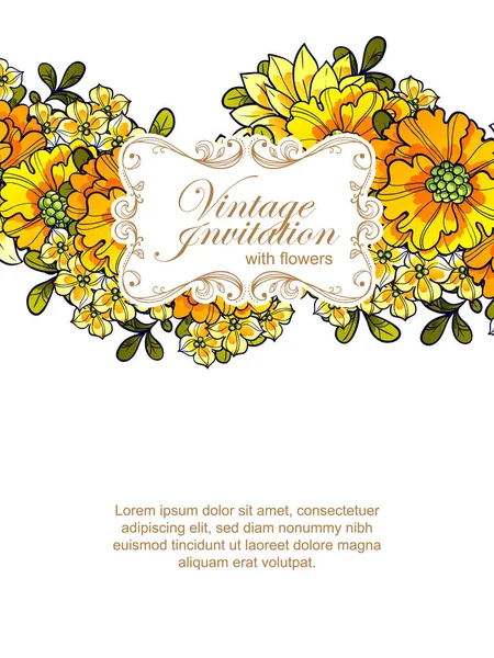 Floral invitation card — Stock Vector