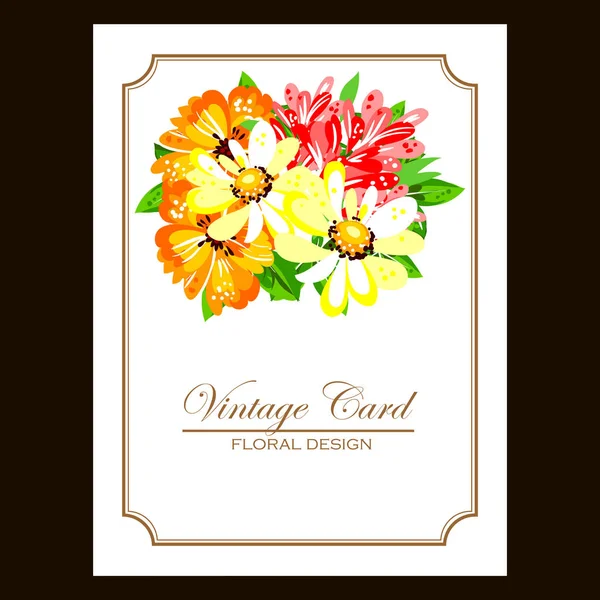 Floral invitation card — Stock Vector