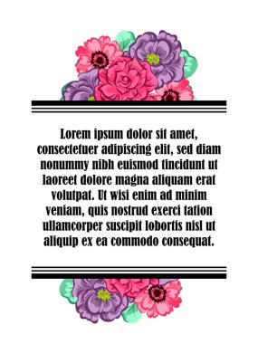 Çiçekli davetiye kartı