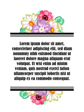 Çiçekli davetiye kartı