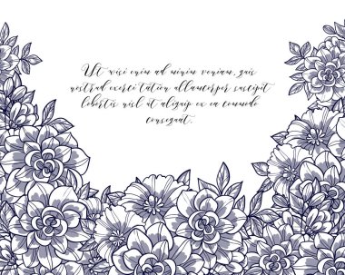 Çiçekli davetiye kartı