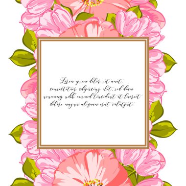 Çiçekli davetiye kartı