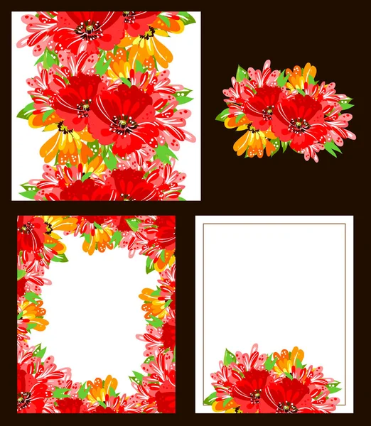 Tarjeta de invitación floral — Vector de stock