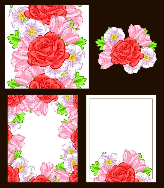 Bloemen uitnodigingskaart — Stockvector