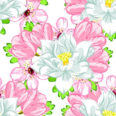 Sorunsuz güzel çiçek desenli