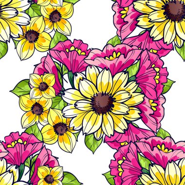 Sorunsuz güzel çiçek desenli