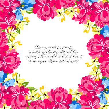 Çiçekli davetiye kartı