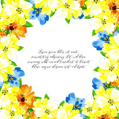 Çiçekli davetiye kartı