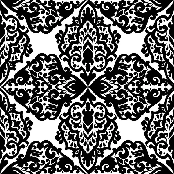 Seamless monochrome ornate pattern — Stock Vector