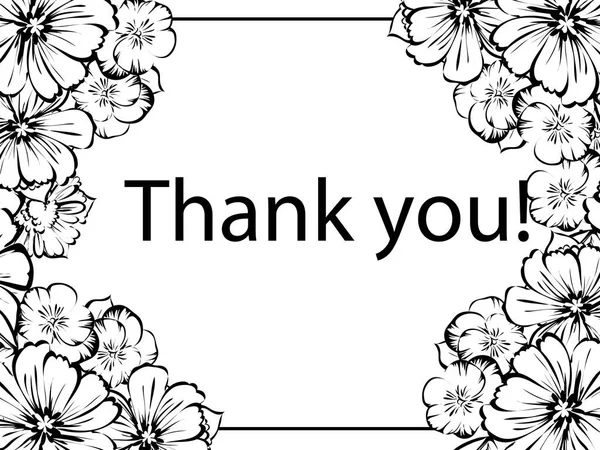 Çiçek teşekkür kartı — Stok Vektör