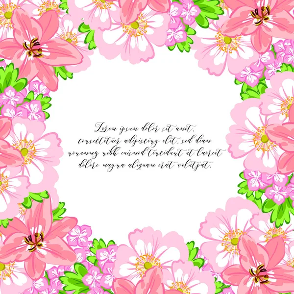 Çiçekli davetiye kartı