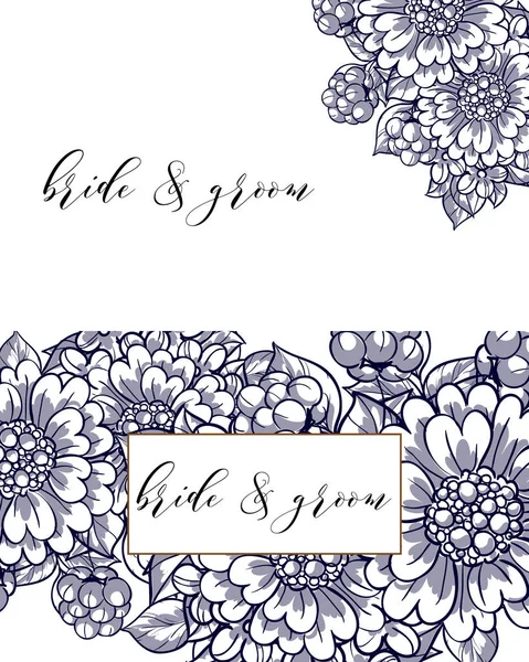 çiçek düğün davetiye kartı